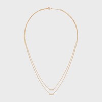 黃金及鑽石Celine Line雙圈頸鍊 - 黃金 - 项链 - 1 | CELINE