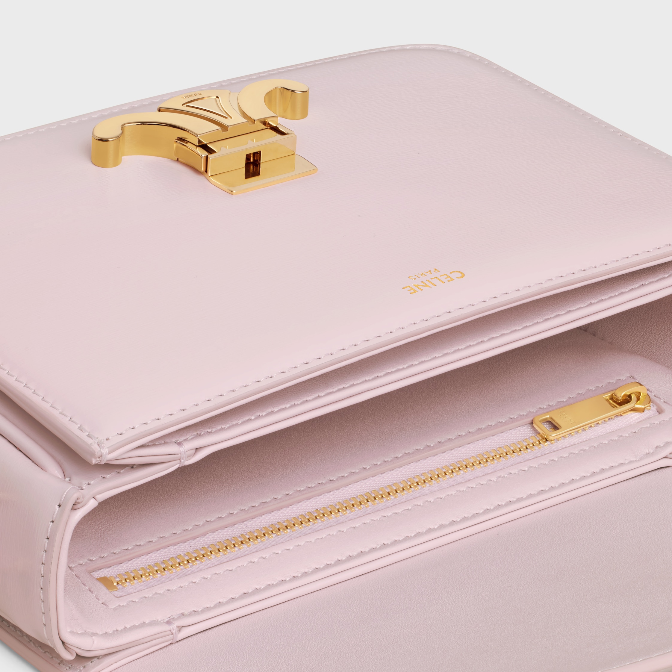 Teen Triomphe Bag in shiny calfskin - PASTEL PINK | CELINE