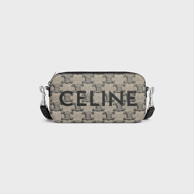 Horizontal pouch in TRIOMPHE CANVAS WITH CELINE PRINT - BEIGE - TRIOMPHE CANVAS - tileIndex | CELINE