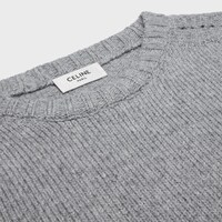 crewneck sweater IN SEAMLESS CASHMERE - MEDIUM GREY -  - 2 | CELINE