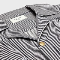 tunic mini dress in hickory striped cotton - RAW WASH -  - 1 | CELINE