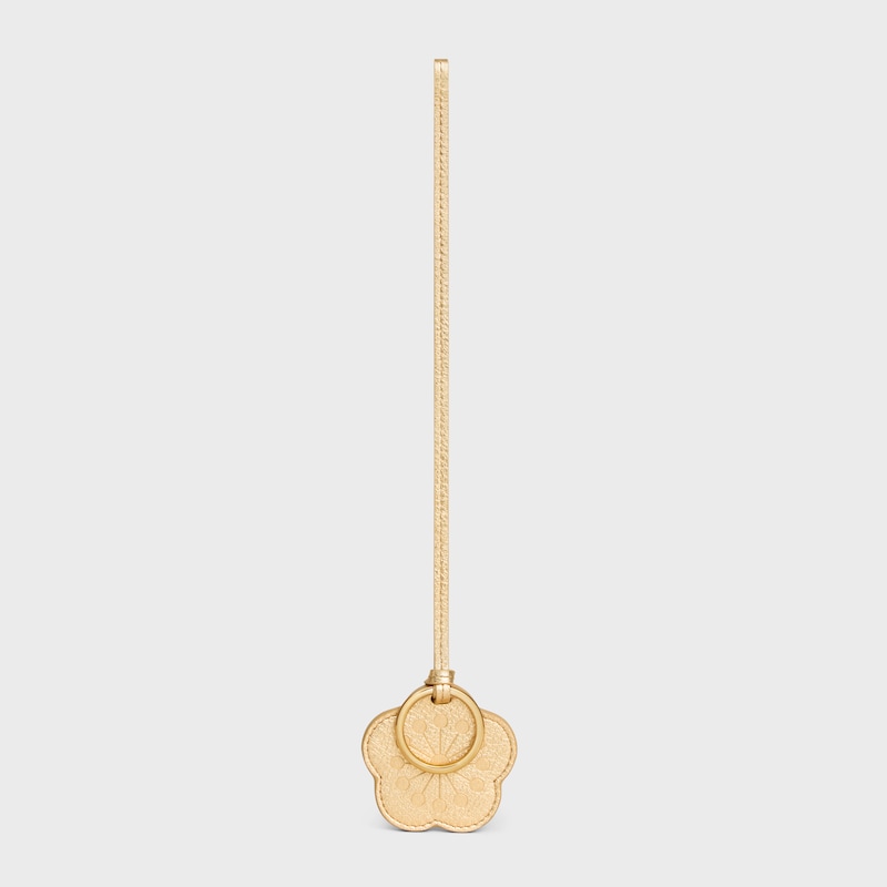 PLUM FLOWER CHARM IN LAMINATED CALFSKIN - GOLD - CHARMS AND ACCESSORIES - 1 | CELINE