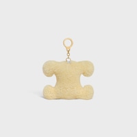 TRIOMPHE POM-POM CHARM IN Shearling and Calfskin - NATURAL / PALE BLUE - CHARMS AND ACCESSORIES - 2 | CELINE