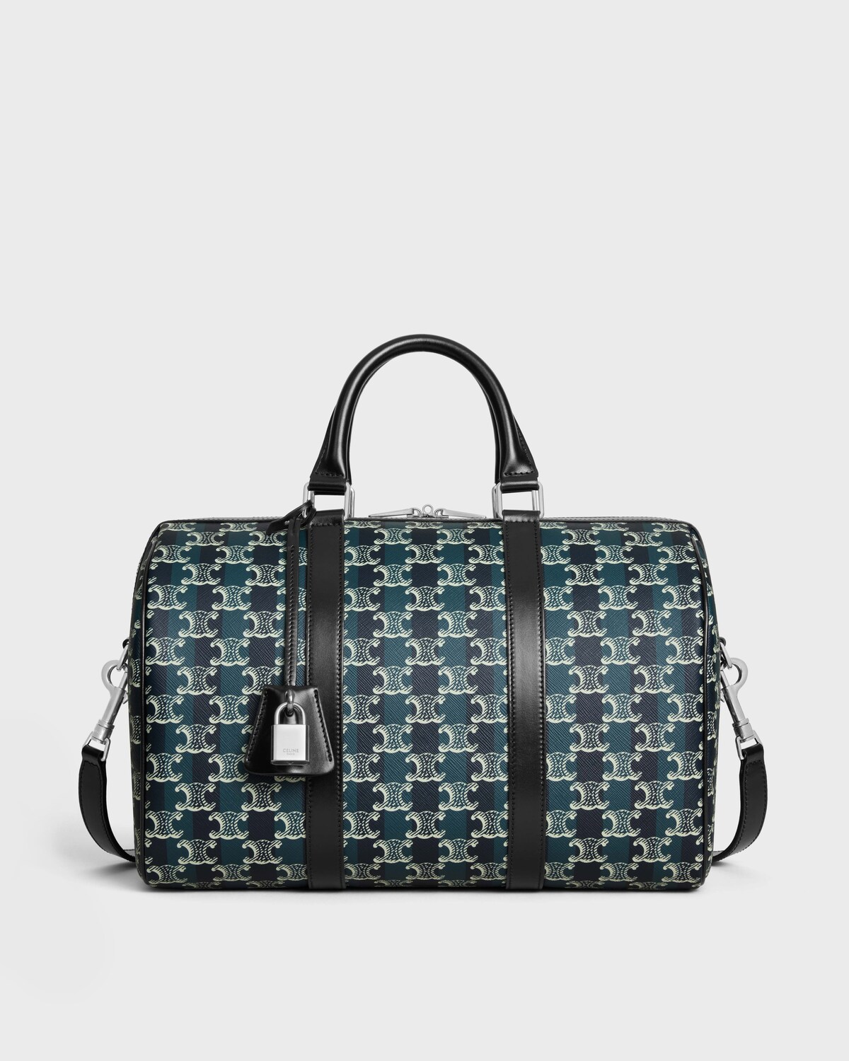 Large Boston In Striped Triomphe Canvas And Calfskin — 118552GUL.07TH