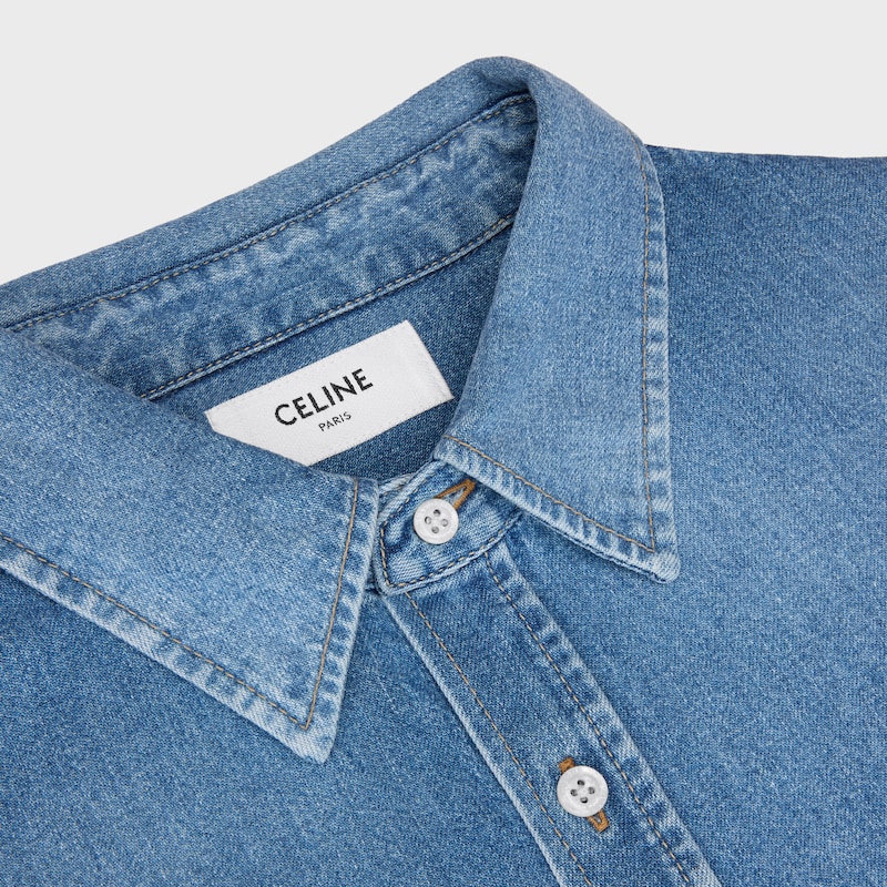 shirt IN COTTON DENIM - INDIGO WHISPER -  - 1 | CELINE