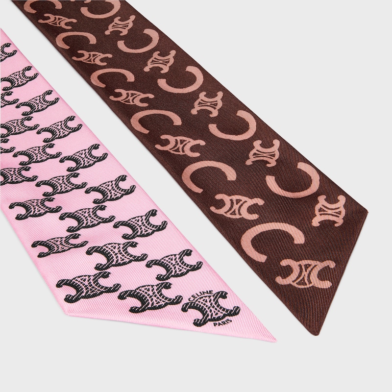 lavalliere IN SILK TWILL - PINK/BROWN -  - 1 | CELINE