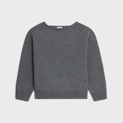 boatneck sweater IN wool and cashmere - DARK GREY -  - 1 | CELINE