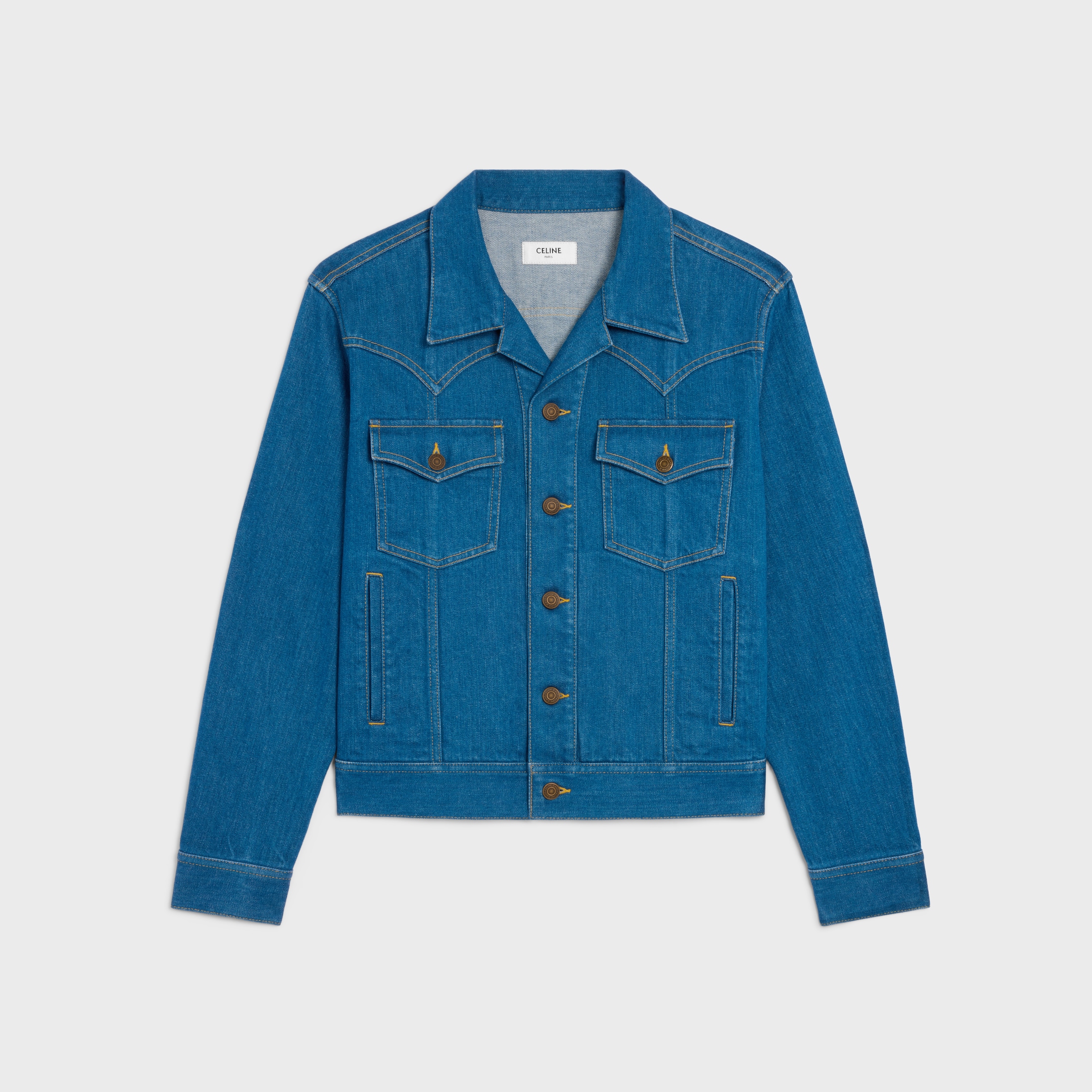 トレンチコート CELINE | TRUCKER JACKET IN BLUE ECLIPSE WASH DENIM trucker jacket in royal indigo wash denim - CLASSIC BLUE