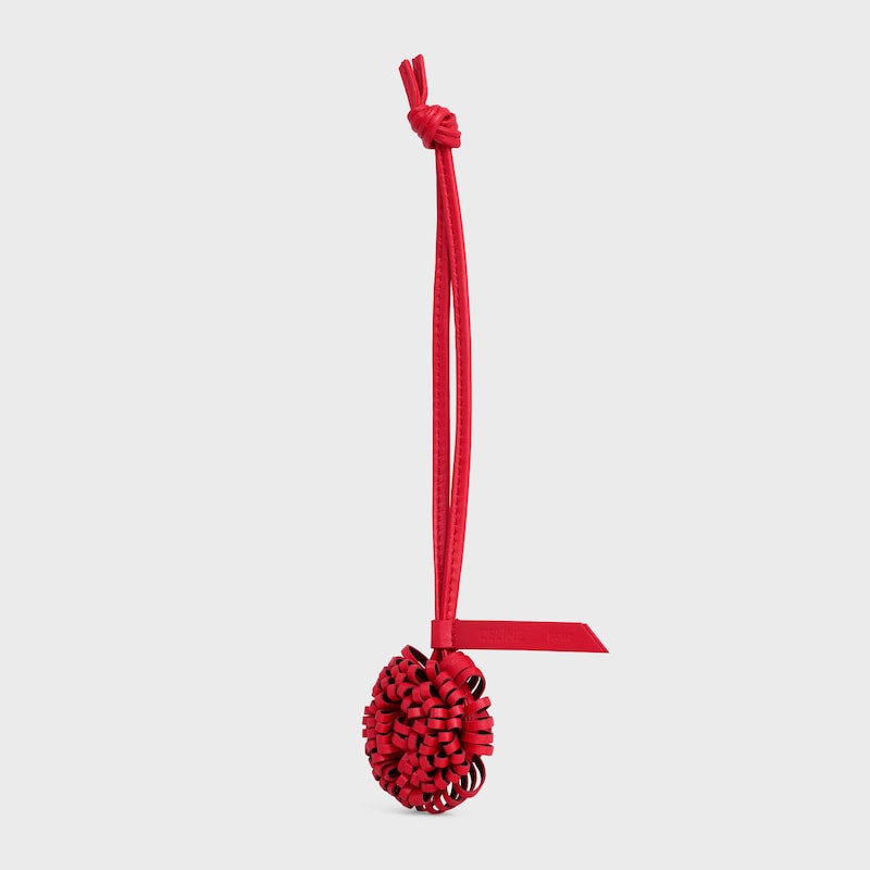 DANDELION CHARM IN SMOOTH LAMBSKIN - ULTRA RED / SYRAH - BAG CHARMS - 1 | CELINE