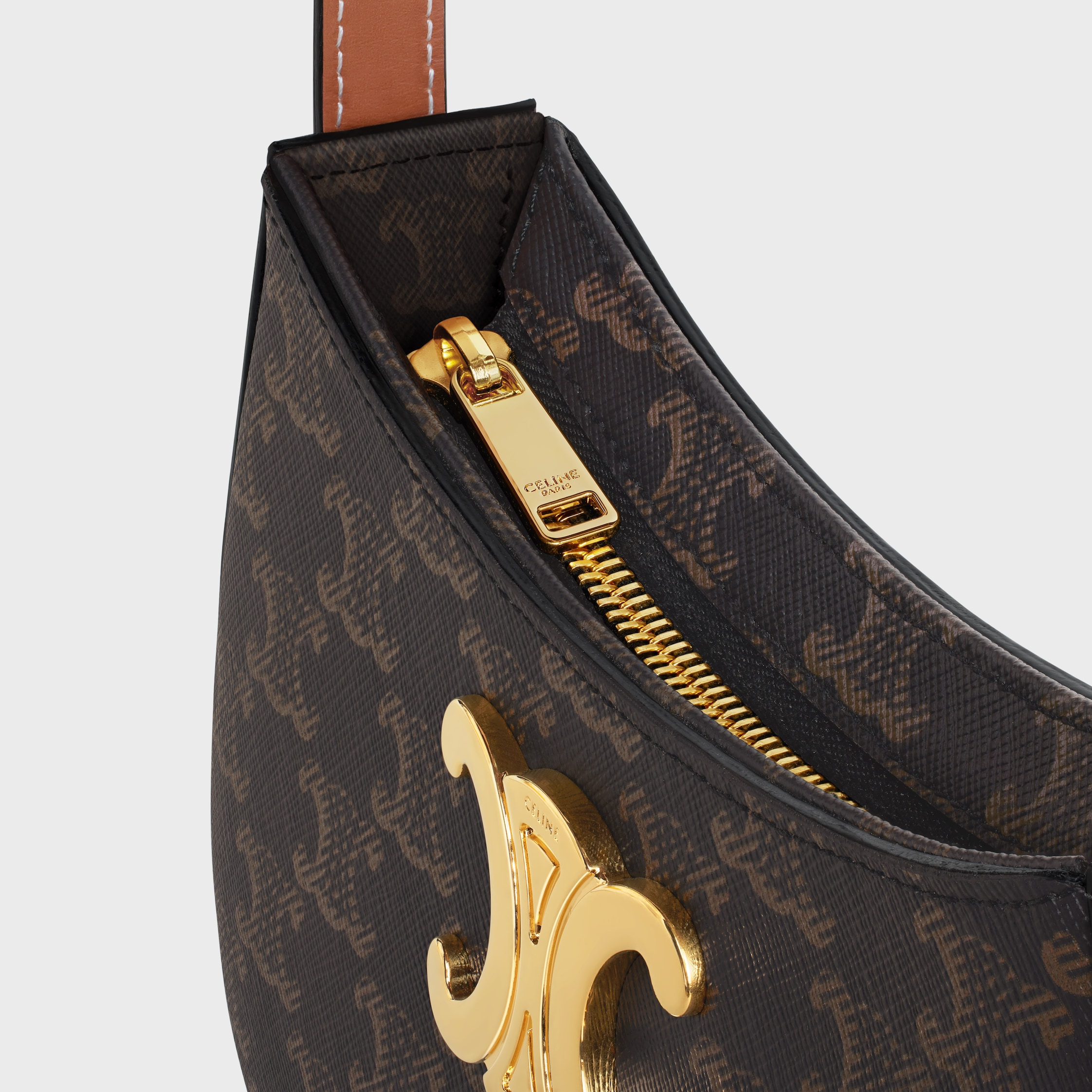 【CELINE】MEDIUM TILLY BAG●115702CUZ04LU MEDIUM TILLY BAG IN Triomphe canvas and calfskin - TAN | CELINE