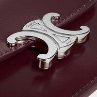 CARD HOLDER WITH FLAP TRIOMPHE IN Shiny calfskin - Deep Burgundy - NEW - 1 | CELINE