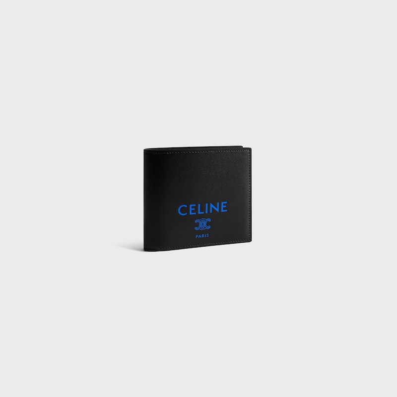 Porte-cartes &agrave; deux volets EN AGNEAU LISSE - BLACK / ULTRA BLUE - PORTEFEUILLES - 1 | CELINE