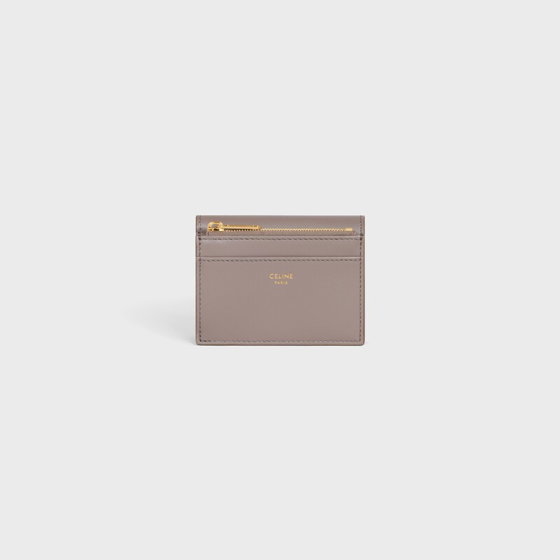 Portafoglio compatto con portamonete Triomphe in pelle di vitello lucida - GRIGIO GHIAIA - GIFT FINDER - 1 | CELINE