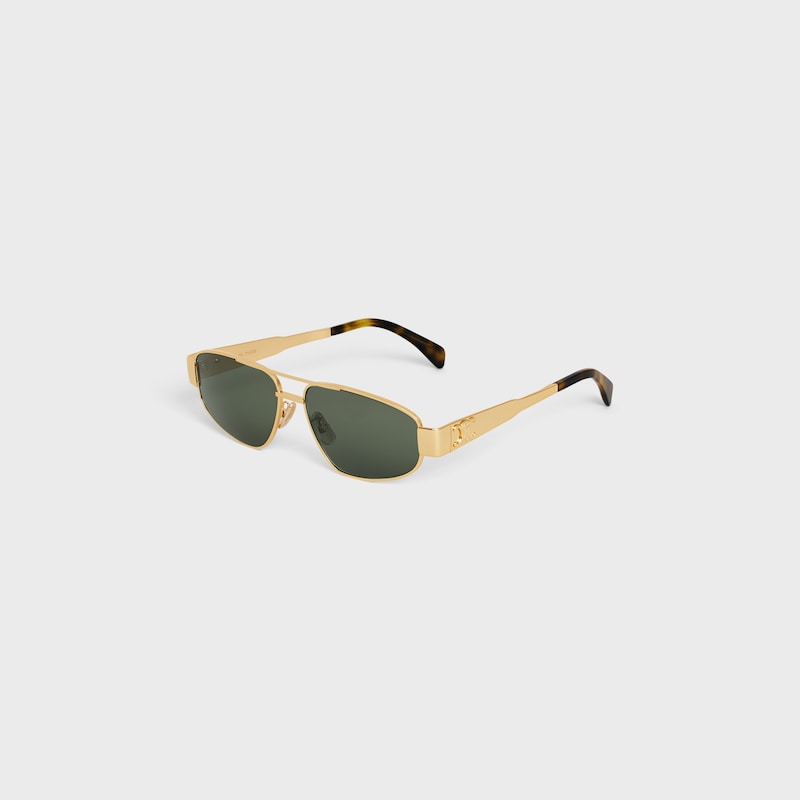 Triomphe Metal 03 Sunglasses in Metal - GOLD / GREEN -  - 1 | CELINE