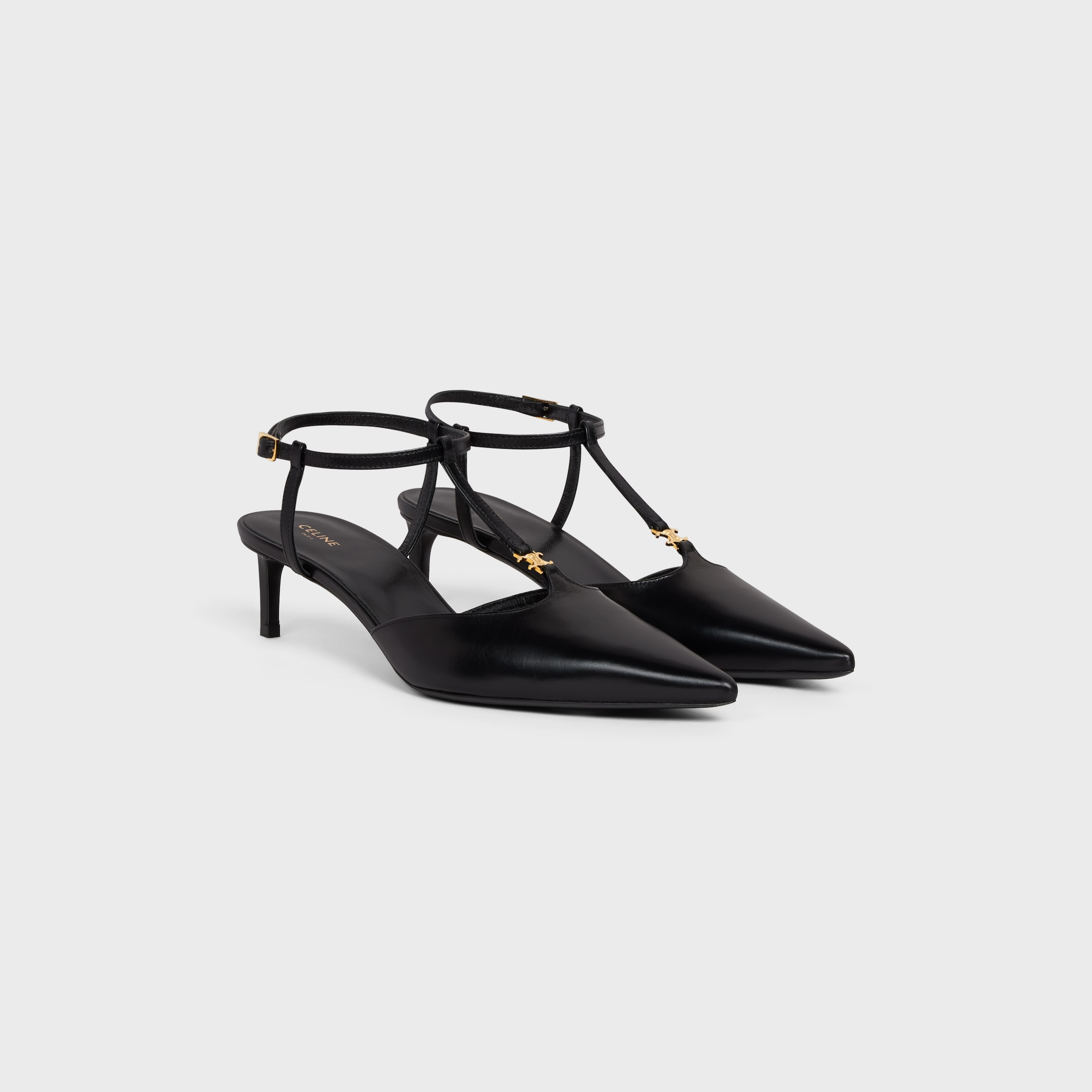 CELINE エディ クロスバック ポインテッド パンプス ブラック 36 CELINE エディ クロスバック ポインテッド パンプス ブラック 36