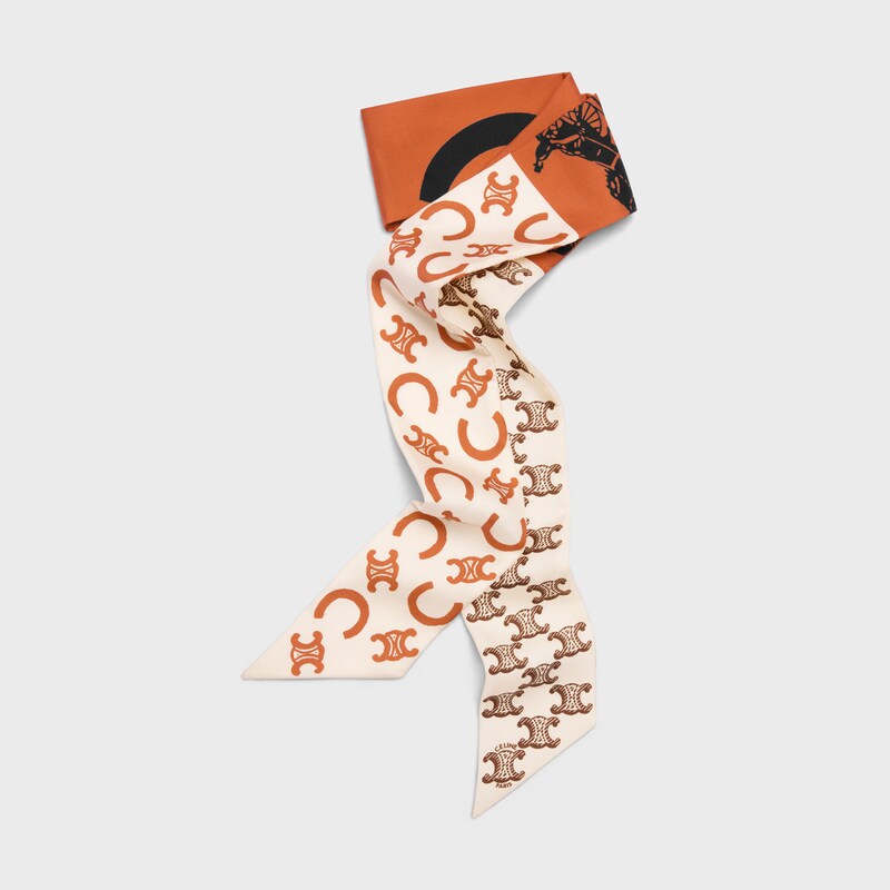 ribbon IN SILK TWILL - MANDARINE/VANILLA -  - 1 | CELINE