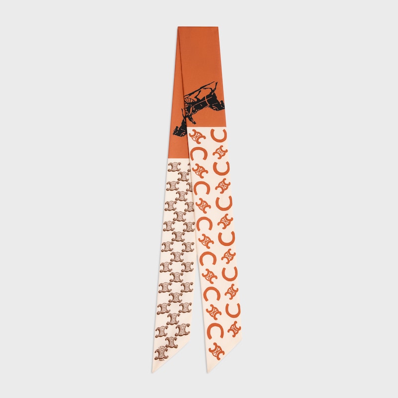 lavalliere IN SILK TWILL - MANDARINE/VANILLA -  - 1 | CELINE