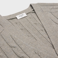 triomphe cardigan in cable-knit cashmere - LIGHT GREY -  - 2 | CELINE