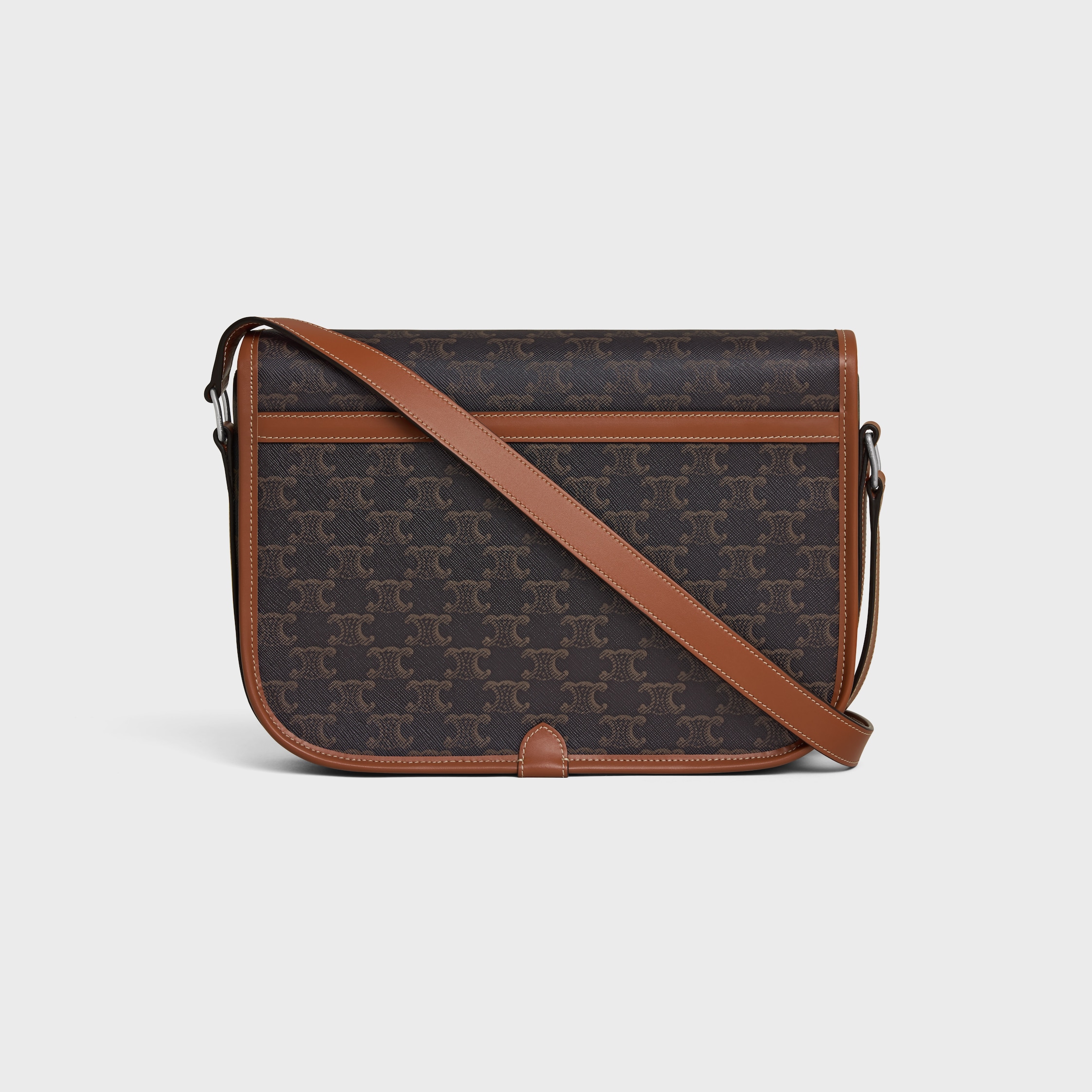 ショルダーバッグ CELINE Messenger bag Folco Triomphe Canvas with Celine print CELINE HOMME Folco Triomphe Small Leather-Trimmed Logo-Print