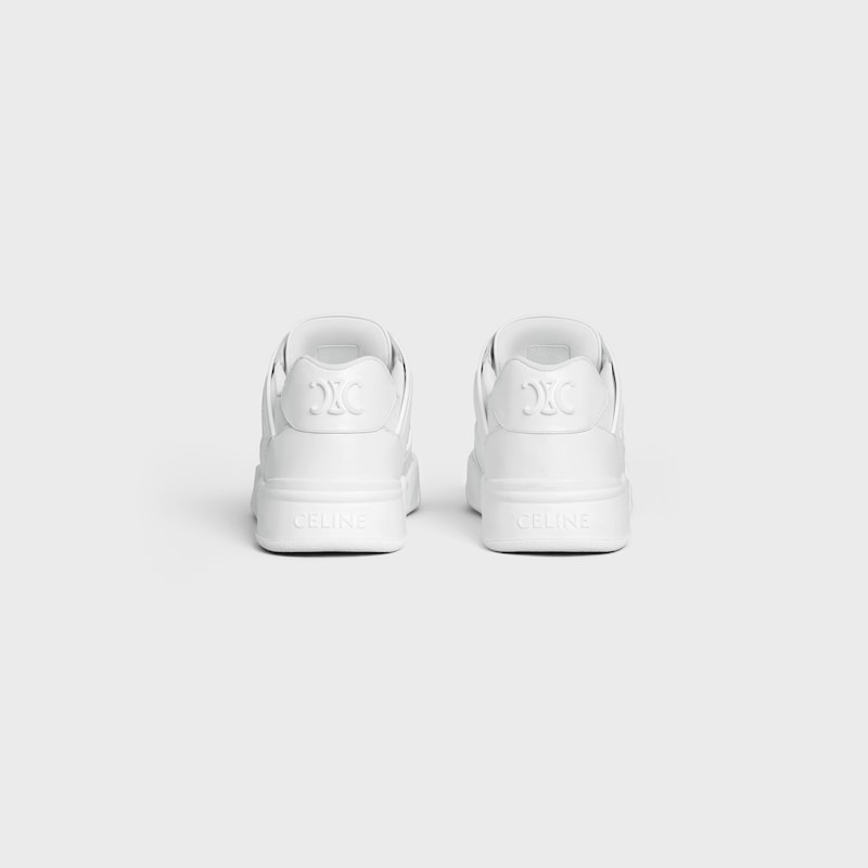 CELINE TRAINER CT-09 LOW LACE-UP SNEAKER IN CALFSKIN AND MESH - OPTIC WHITE -  - 1 | CELINE