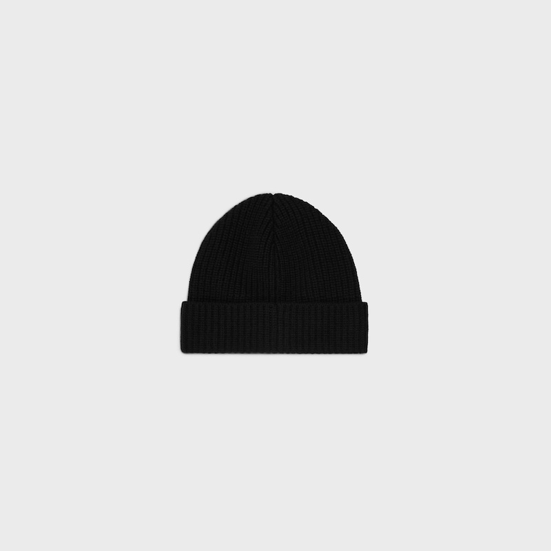 triomphe beanie IN Scottish Cashmere - BLACK -  - 1 | CELINE