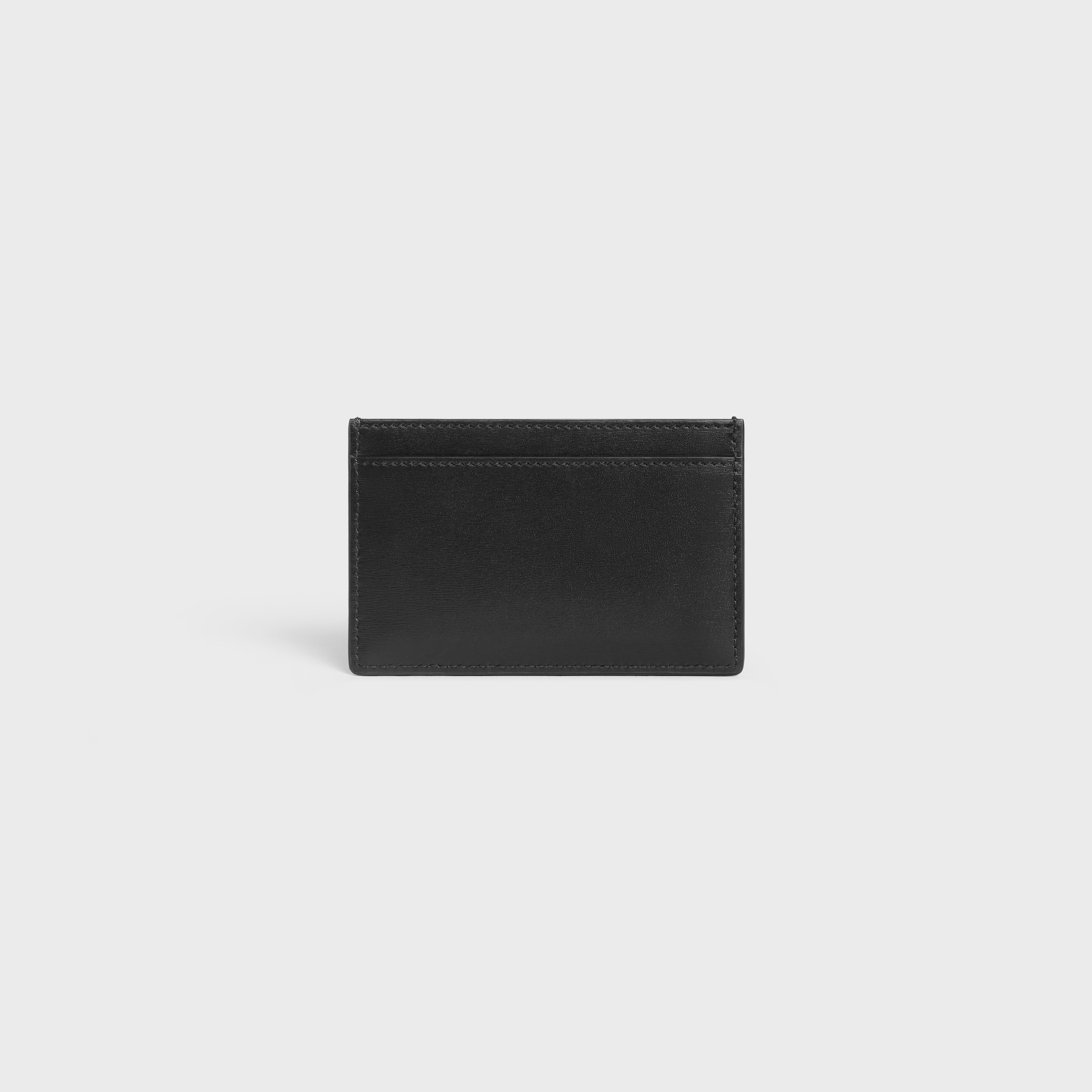 ☆【CELINE】☆CARD HOLDER IN SHINY CALFSKI.N☆カードケース☆ CARD HOLDER WITH FLAP TRIOMPHE IN Shiny calfskin - BLACK