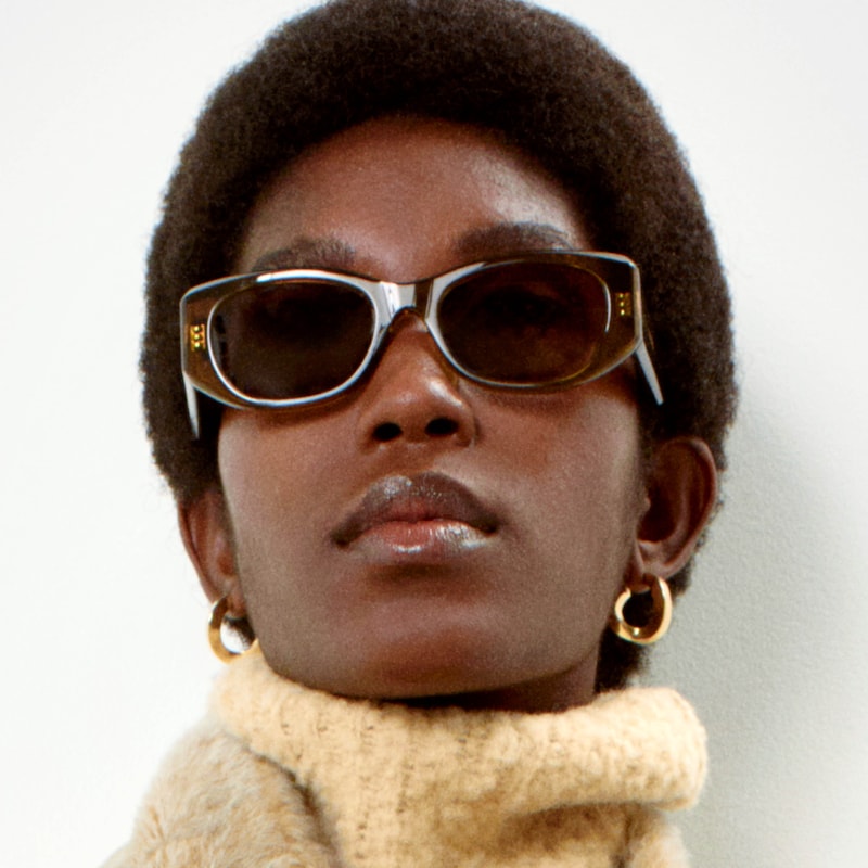 Rectangular S329 sunglasses in Acetate - TRANSPARENT OLIVE -  - 1 | CELINE