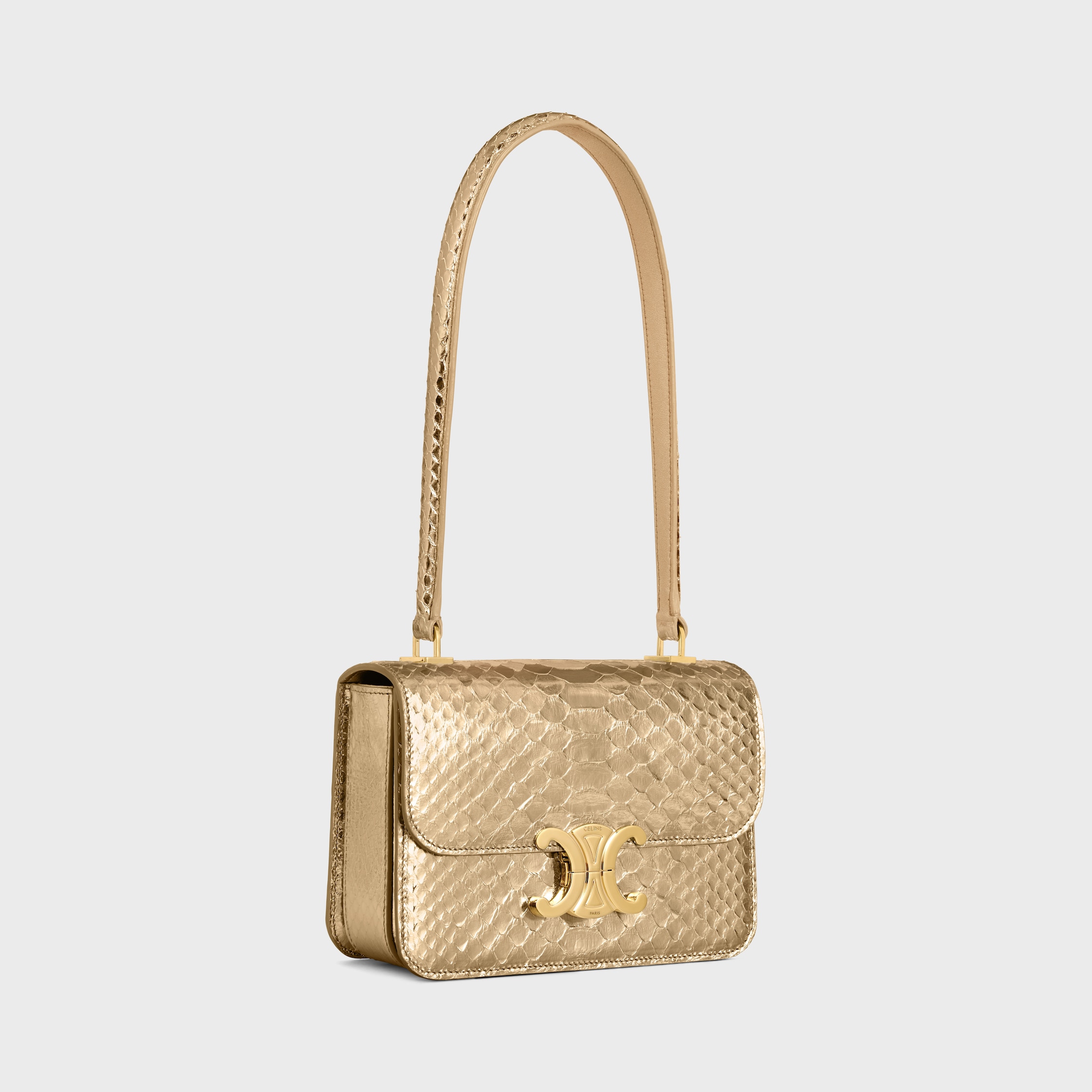【直営】CELINE ラミネートパイソン ティーンギャランスバッグ TEEN GARANCE bag in LAMINATED PYTHON - GOLD | CELINE