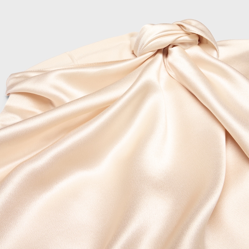 draped dress IN silk satin - CREAM -  - 1 | CELINE