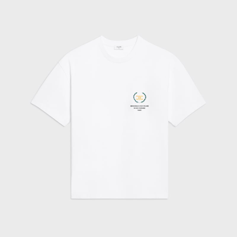 t-shirt IN cotton jersey - OFF WHITE/JAUNE -  - 1 | CELINE