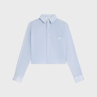 cropped shirt in striped cotton linen - CRAIE/BLEU CIEL/MARINE -  - 1 | CELINE