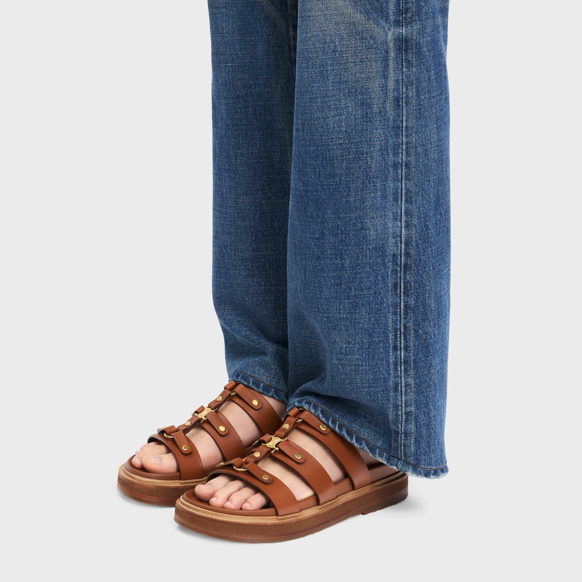 SLIDE TIPPI IN CALFSKIN - TAN | CELINE