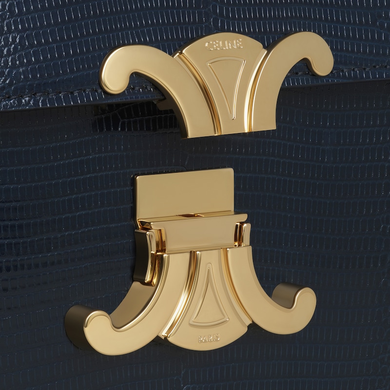 Teen Triomphe Bag in lizard - Navy blue - TRIOMPHE - 1 | CELINE