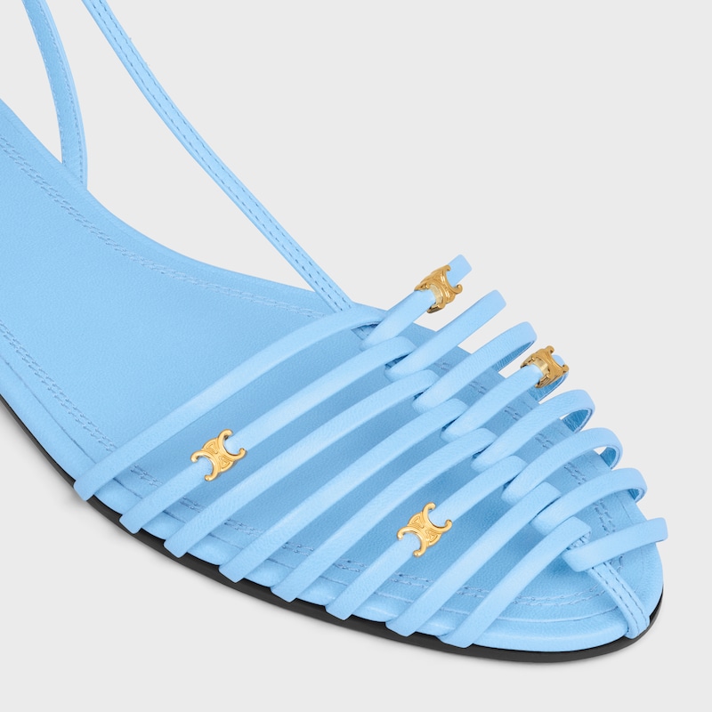 CAGE FLAT SANDAL IN GOATSKIN - SKY BLUE -  - 1 | CELINE