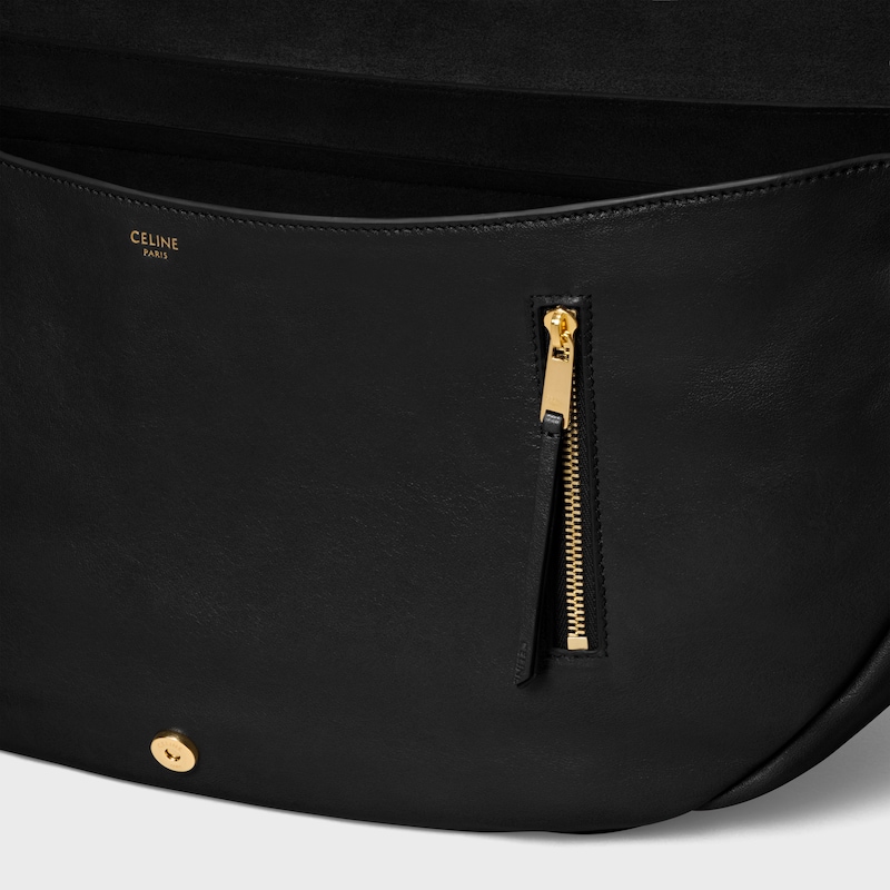 HALFMOON SOFT TRIOMPHE BAG IN SUPPLE SHINY LAMBSKIN - BLACK - HOBO AND TOTE BAGS - 1 | CELINE