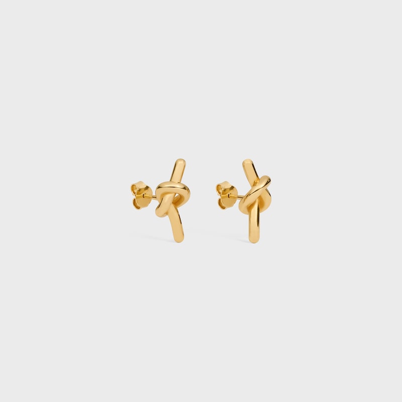KNOT STUDS IN BRASS WITH GOLD FINISH - GOLD - EARRINGS - 1 | CELINE