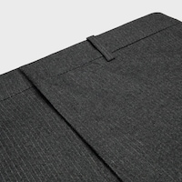 pantalon IN STRIPED WOOL FLANNEL - GRIS/CRAIE -  - 2 | CELINE