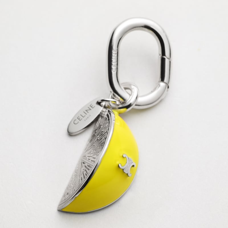 CELINE CHARMS LEMON IN ENAMEL AND BRASS WITH RHODIUM FINISH - SILVER / LEMON YELLOW - CELINE CHARMS - 1 | CELINE
