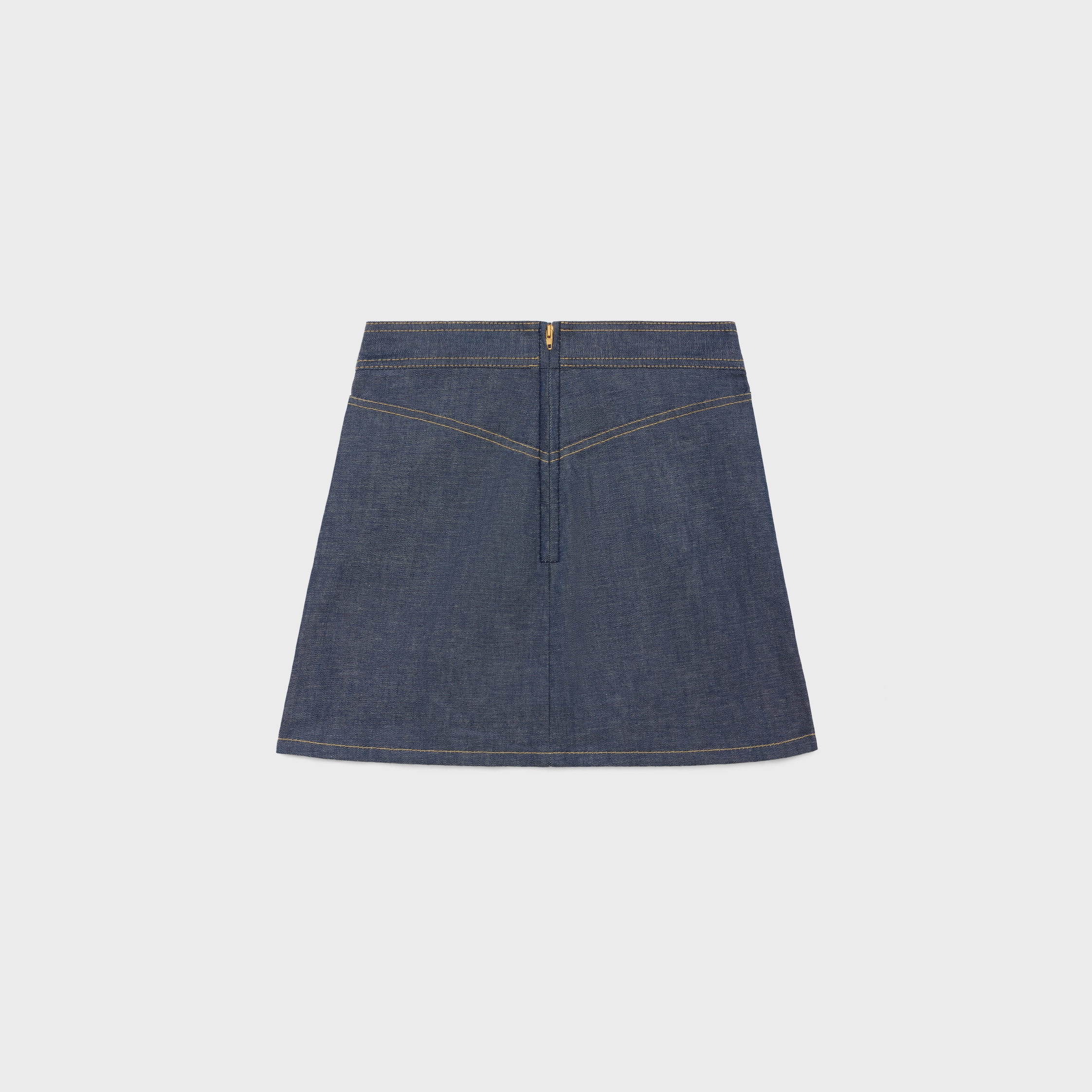 スカート CELINE Mini trapeze skirt Women's Trapeze mini skirt in rinsed wash denim | CELINE | 24S