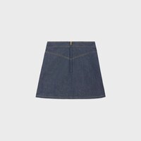 原色牛仔布梯形迷你裙 - 原色水洗 -  - 2 | CELINE