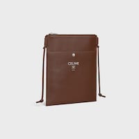 SHARP POUCH TAKE AWAY IN SMOOTH LAMBSKIN - CHOCOLATE - CROSS-BODY BAGS - 2 | CELINE