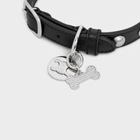 Bone strass dog medal in brass - SILVER - DOG ACCESSORIES - 1 | CELINE