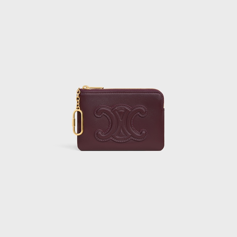 Coin Purse Cuir Triomphe IN smooth calfskin - DEEP BURGUNDY - COIN AND CARD HOLDERS - 1 | CELINE