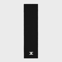 Triomphe scarf in cashmere - BLACK -  - 1 | CELINE