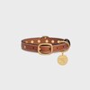 Small Thin Dog Collar in Smooth Calfskin with Studs Triomphe - TAN - DOG ACCESSORIES - 1 | CELINE