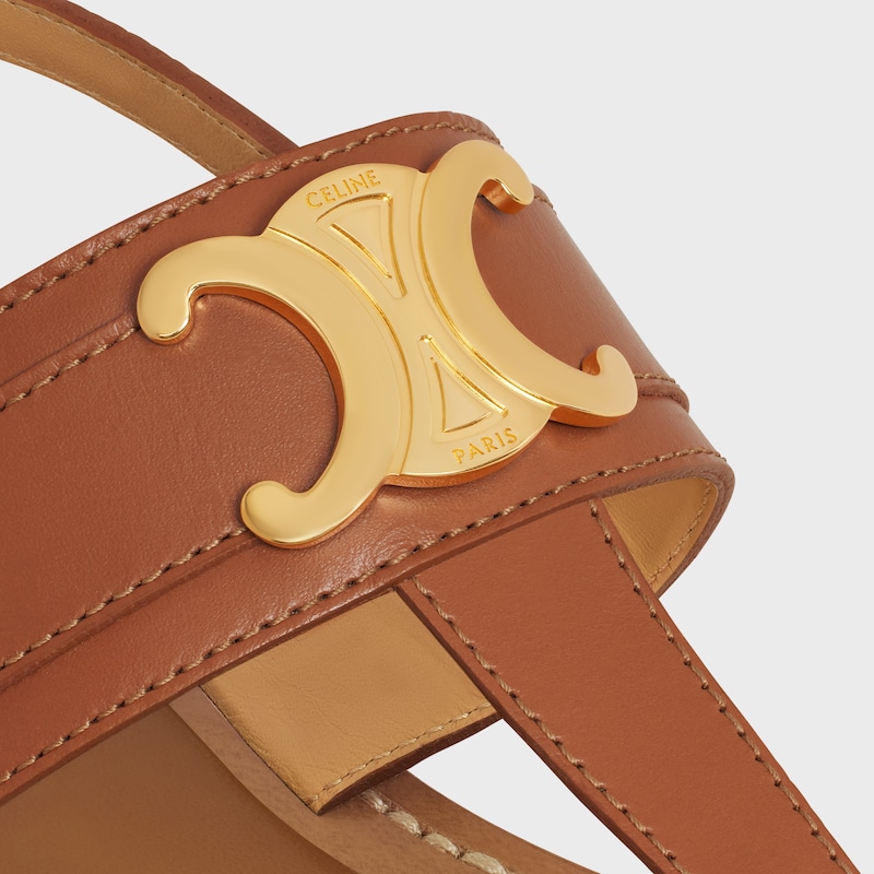 LYMPIA TRIOMPHE牛皮革人字拖鞋 - 棕黄色 -  - 1 | CELINE