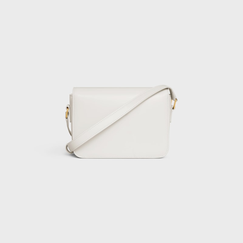 Teen Triomphe Bag in shiny calfskin - WHITE - TRIOMPHE - 1 | CELINE