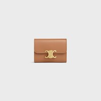 COMPACT WALLET WITH COIN TRIOMPHE in Shiny calfskin - BRONZE - WALLETS - 1 | CELINE
