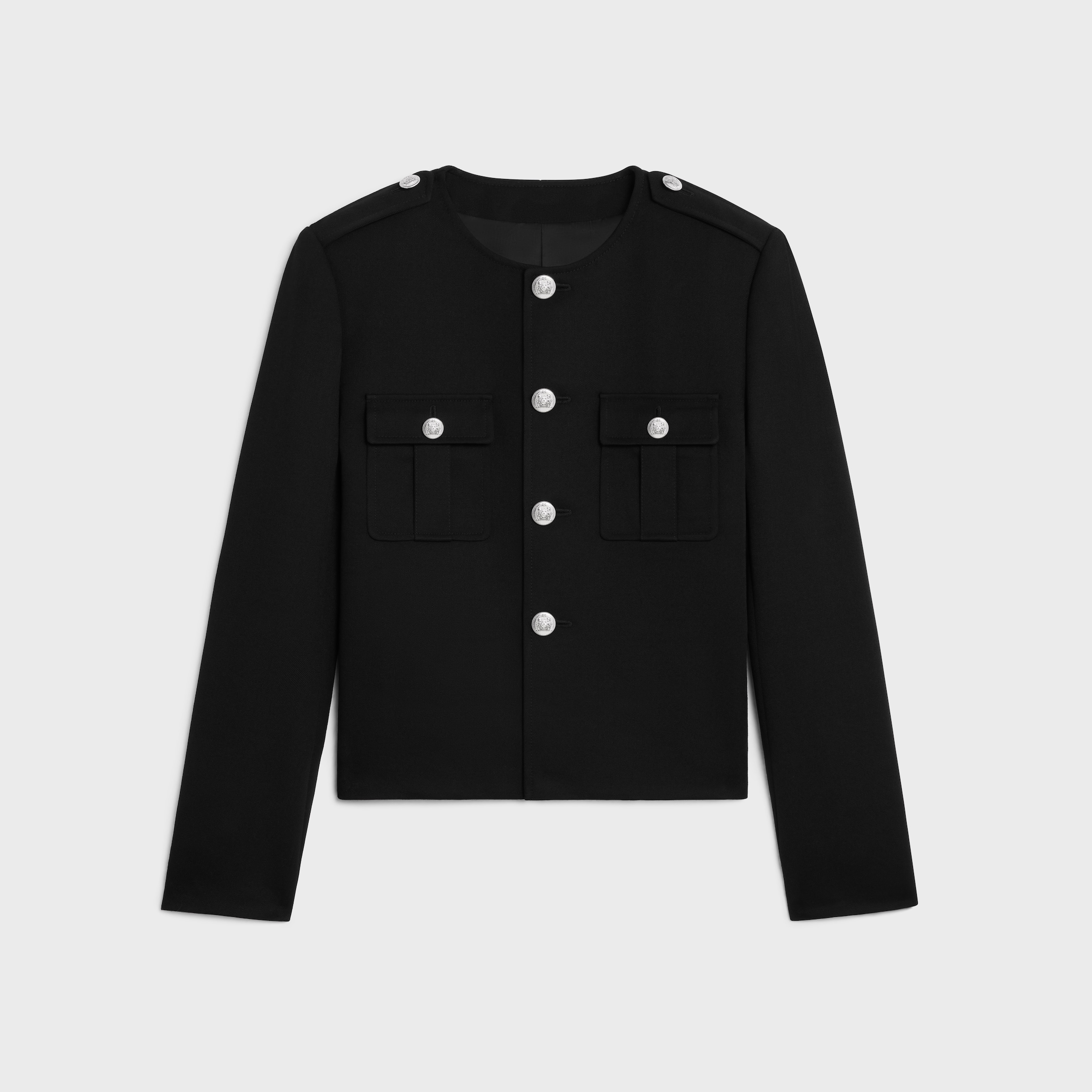 ポンチョ・ケープ CELINE | MILITARY PEACOAT IN FELT  2M882814E.07MR Celine Wool Pea coat 36 Men's Navy Blue 2M882814E With