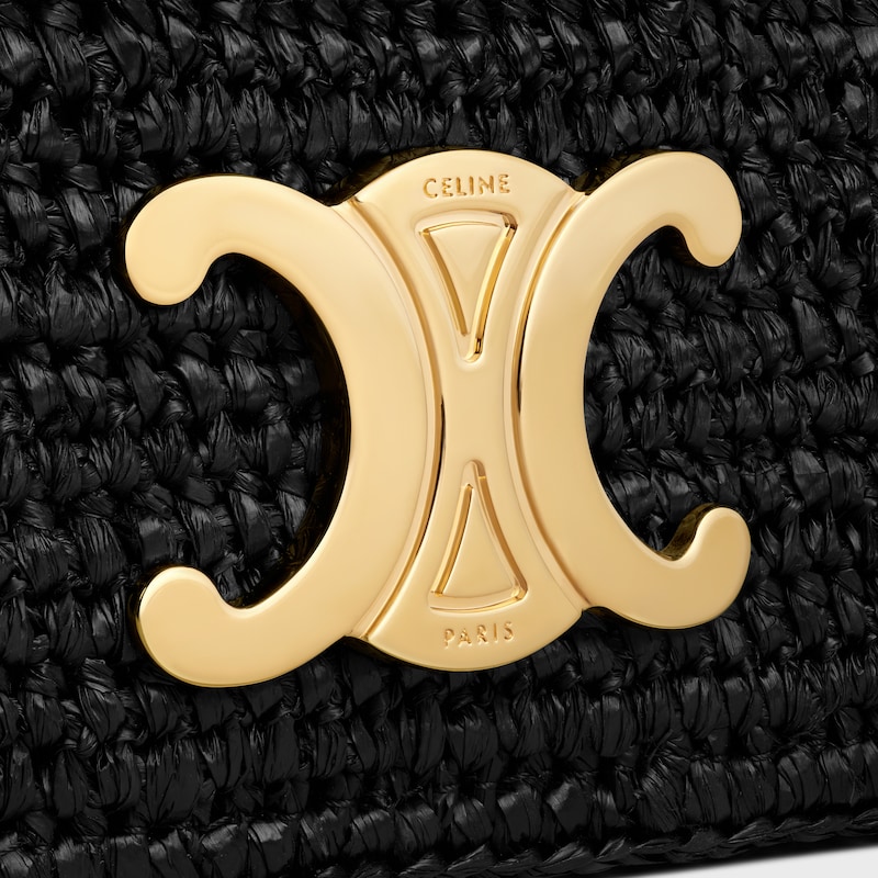 MULTIPOCHETTE IN RAFFIA - BLACK - MORE LINES - 1 | CELINE